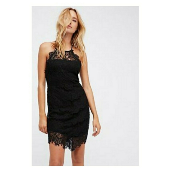NWOT Free People She's Got It Lace Black Dress XS - Picture 2 of 8
